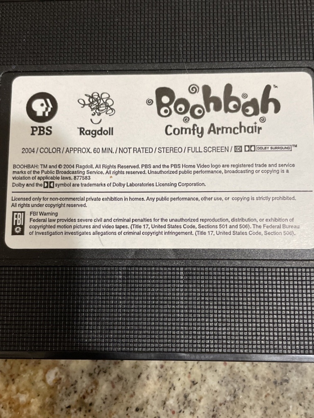 Boohbah Comfy Armchair VHS 2004 Ragdoll PBS kids Cartoon 60 Minutes Atoms Energy
